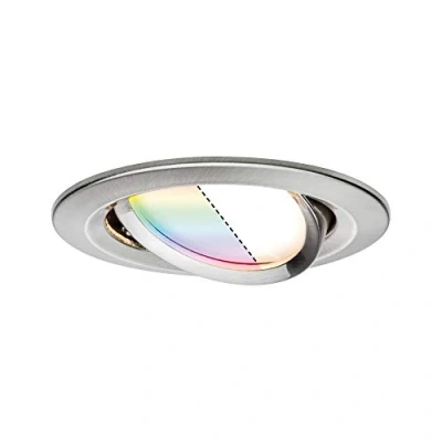 Abbildung von Paulmann 92964 Nova Plus LED Einbauleuchte Smart Home Zigbee rund schwenkbar 1x2,5W RGBW dimmbar Einbaustrahler Eisen gebürstet Spot Alu Zink 2700K