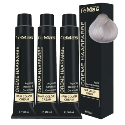 Abbildung von FemMas Haarfarbe Superaufheller 3x Ultra Asch 901 S I Professionelle Creme zur Aufhellung um bis zu 5 Tonstufen Dauerhafte Haarfärbung für strahlende, haltbare Farbergebnisse 100 ml