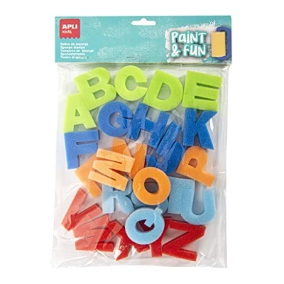 Abbildung von APLI Kids Paint &amp; Fun ABC Schwammstempel, 26 Stück, mehrfarbig (17465)