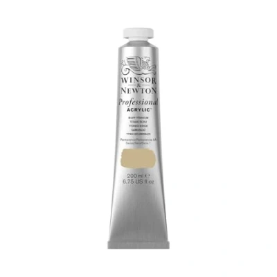 Abbildung von Winsor &amp; Newton 2337060 Professional Acrylfarbe in Künstlerqualität, hohe Farbbrillanz Deckkraft, Archivqualität, 200ml Tube Titan Gelbbraun