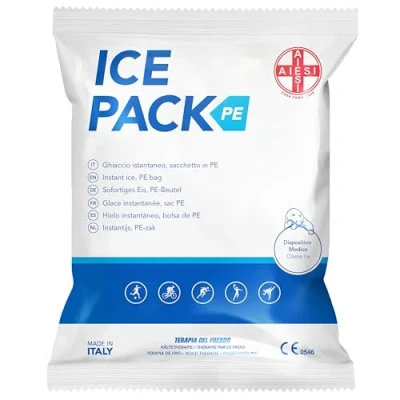 Abbildung von AIESI® Einweg Instant Eisbeutel aus POLYETHYLEN 14x18 cm ICE PACK PE (25 Stück), Made in Italy