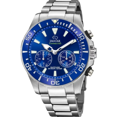 Abbildung von JAGUAR Connected Herren Armbanduhr Modell J888/1, 45,7 mm, blaues Gehäuse mit Stahlband