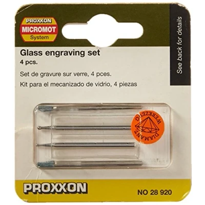 Abbildung von Proxxon 28920 Glasbearbeitungs Set, 4 teiliger Satz, Grün/Silber