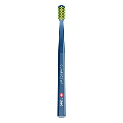 Abbildung von Curaprox Zahnbürste CS 1560 Soft Handzahnbürste für Erwachsene mit CUREN Borsten Navy Lime