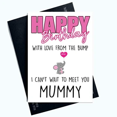 Abbildung von Peachy Antics Geburtstagskarten von The Bump Happy Birthday Mummy Can&#039;t Wait to Meet You PC1001