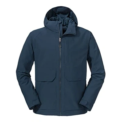 Abbildung von Schöffel Herren Jacket Lausanne M, Funktionsjacke mit Kapuze, wasserdichte, leichte Sommerjacke Pack Away Tasche, dress blues, 50