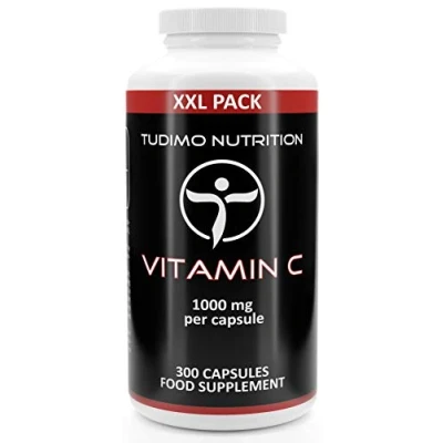 Abbildung von Vitamin C Hochdosiert 1000mg 300 Kapseln (10 Monatsvorrat) an Schnell Auflösende Kapseln, mit je 1000 mg Reinem Vit Ascorbinsäure (Ascorbic acid) Pulver in Großem XXL Familienpack