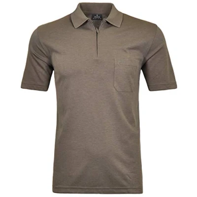 Abbildung von RAGMAN Herren Softknit Poloshirt mit Zip 3XL, Macchiato 870