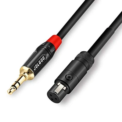 Abbildung von JOLGOO 3,5 mm Stereo Audiostecker auf Mini XLR Buchse, Kabel, 1/8 Zoll TRS Stecker 3 polige Kopfhörer Audiokabel, 1 Meter