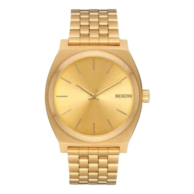 Abbildung von Nixon Time Teller Herrenuhr Analog Quarz mit Edelstahl Armband All Gold /