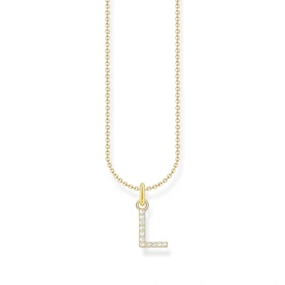 Abbildung von THOMAS SABO Kette mit Anhänger »Buchstabe, KE2240 KE2265 051 14 L45V, 414 L45V«, Zirkonia (synth.)