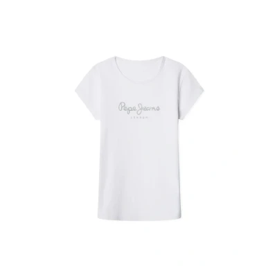 Abbildung von Pepe Jeans Mädchen Hana Glitter N T Shirt, Weiß (Weiß), 16 Jahre