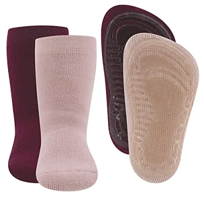 Abbildung von EWERS 2er Pack Uni Stoppersocken SoftStep, Socken mit Antirutschsohle für Jungen und Mädchen, Anti Rutsch Gummisohle, MADE IN GERMANY, 2 Paar rutschfeste Kindersocken, Größe 25 26