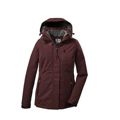 Abbildung von killtec Damen Funktionsjacke/Outdoorjacke mit abzippbarer Kapuze KOW 140 WMN JCKT, dunkelweinrot, 40, 37411 000