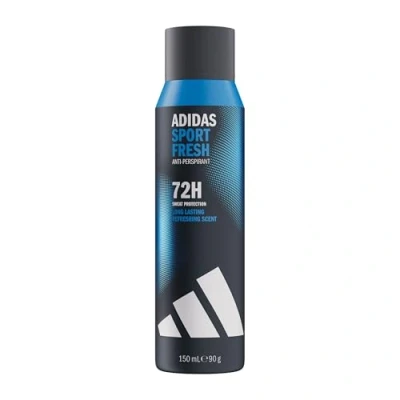 Abbildung von adidas Sport Fresh Anti Transpirant Deodorant Spray für ihn, 72 Stunden Schweiß Schutz, frischer und aromatischer Zitrusduft, vegane Formel ohne Alkohol, 150ml