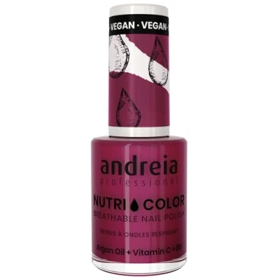 Abbildung von Andreia Professional NutriColor Atmungsaktiver Nagellack Veganer und Tierversuchsfreier Nagelkunst mit langanhaltendem Glanz Finish Farbe NC23 Pink Bordeaux 10,5 ml