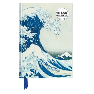 Abbildung von Premium Notizbuch Blank DIN A5: Katsushika Hokusai, Die große Welle: Unser hochwertiges Blankbook mit festem, künstlerisch geprägtem Einband (Premium A 5 Magnetverschluss)