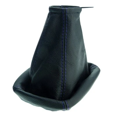 Abbildung von L&amp;P A0006 2 Schaltsack Schaltmanschette 100% Echtleder Leder Schwarz Naht Blau Ersatzteil für Zafira A