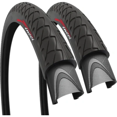 Abbildung von Fincci Paar 26 x 1.95 Zoll 50 559 Faltbar Slick Reifen für Cityräder Rennräder Mountain MTB Hybrid Fahrrad (2er Pack)
