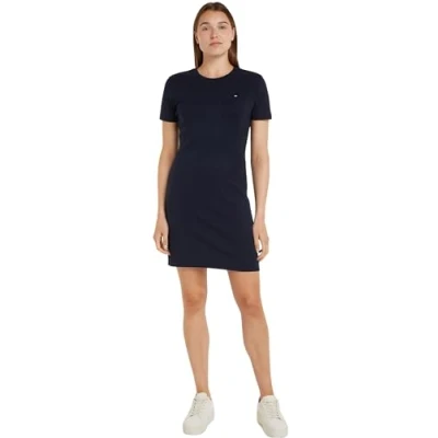Abbildung von Tommy Hilfiger NEW CODY SLIM Jerseykleid, Damen, Größe: XL, Desert sky