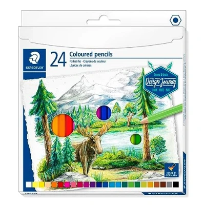 Abbildung von STAEDTLER 146C C24 Buntstifte (klassisches Sechskantformat, weiche Mine, hoch pigmentierte Farben) Kartonetui mit 24 leuchtenden Farben