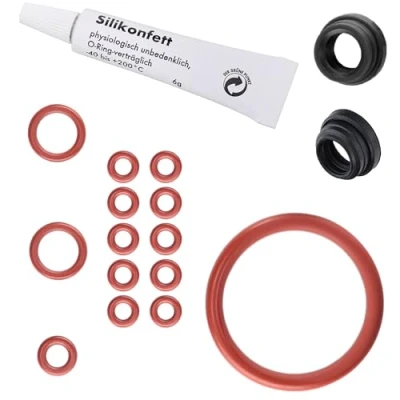 Abbildung von Dichtung Wartungssatz O Ringe kompatibel mit Philips Saeco Gaggia RI EP HD SM SUP zu Brühgruppe Auslaufstutzen Supportventil Wassertank Druckschlauch Set 10 + 6g Tube Silikonfett von Snapworld Kaffee