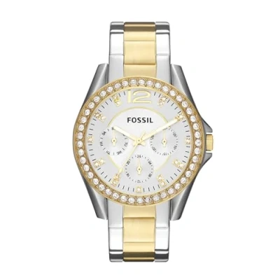 Abbildung von Fossil Riley Uhr silvercoloured/goldcoloured, Damen, Größe: One Size, Silver coloured/gold coloured