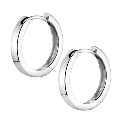 Abbildung von Materia Kleine Creolen Silber 925 Klappcreolen rhodiniert 17mm SO 358
