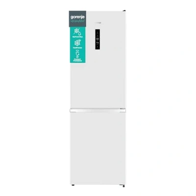 Abbildung von Gorenje N 619EAW4 Kühl Gefrier Kombination / LED Display 186 cm 300 l NoFrostPLus Gemüsefach mit Feuchteregler FastFreeze weiß