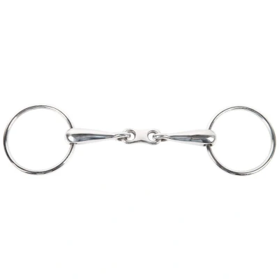 Abbildung von Harry&#039;s Horse Unterlegtrense doppelt gebrochen Flachglied 16mm Ring 65mm 12,5 RVS