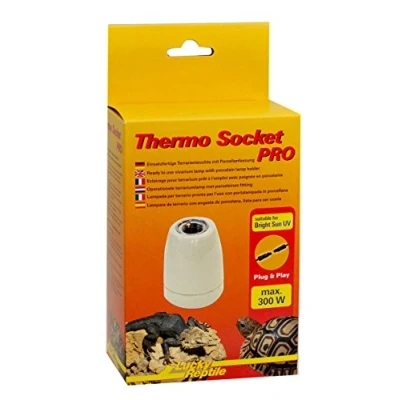 Abbildung von Lucky Reptile HTSP 4 Thermo Socket Pro, Porzellanfassung mit Gewinde, montierte Terrarienleuchte