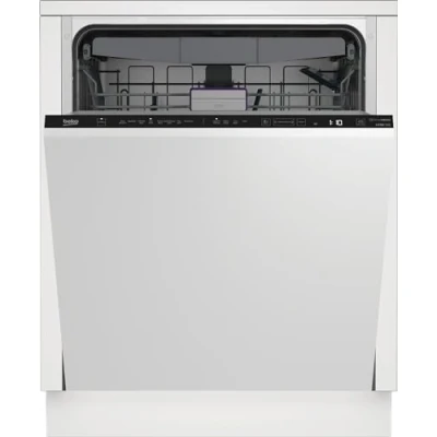 Abbildung von Beko BDIN38561C bPRO 500 Einbau Geschirrspüler 60 cm vollintegriert, für 14 Maßgedecke, 3 Spülebenen, 5 Temperaturen, 8 Programme, CornerIntense, Hygiene Programm, automatische Türöffnung, Quick&amp;Clean