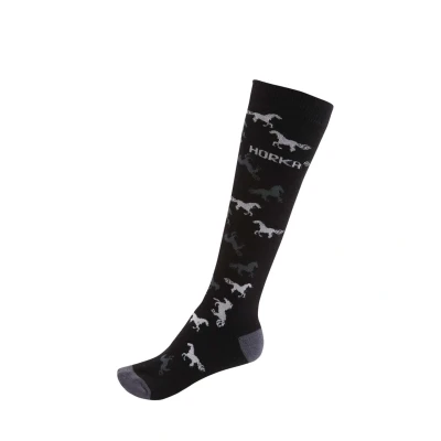 Abbildung von Horka Socken Riding Horses Schwarz Grau L