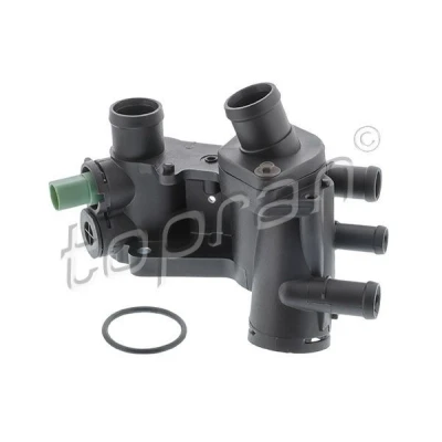 Abbildung von TOPRAN 111 175 Thermostatgehäuse mit Dichtung, Temperaturgeber Thermostat, Deckel, Schrauben VOLKSWAGEN: Polo III Hatchback