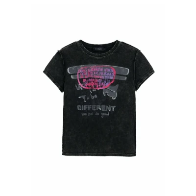 Abbildung von Desigual Damen 25SWTKX6 T Shirt, Black, L