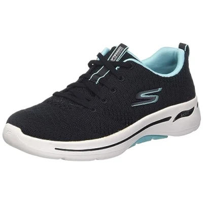 Abbildung von Skechers Go Walk Damen Sneaker, Schwarz Aqua, 4 UK Wide