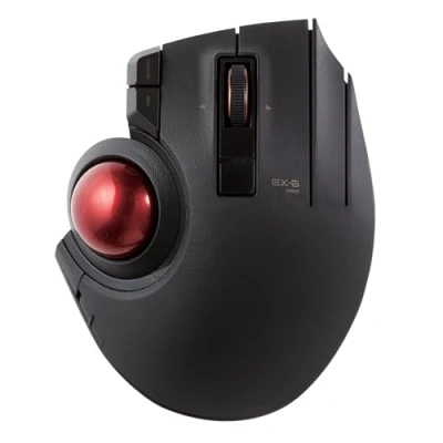 Abbildung von ELECOM Trackball Maus Kabellos, Ergonomische Maus, 3 Geräteanschluss, Kabelgebunden (USB), Bluetooth, Track Ball Daumensteuerung, Kompatibel für PC, Laptop, Mac, Windows, macOS, EX G Pro