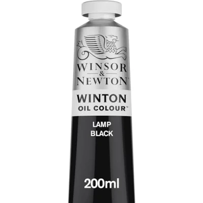 Abbildung von Winsor &amp; Newton 1437337 Winton, feine hochwertige Ölfarbe 200ml Tube mit gleichmäßiger Konsistenz, Lichtbeständig, hohe Deckkraft, Reich an Farbpigmenten Lampenschwarz