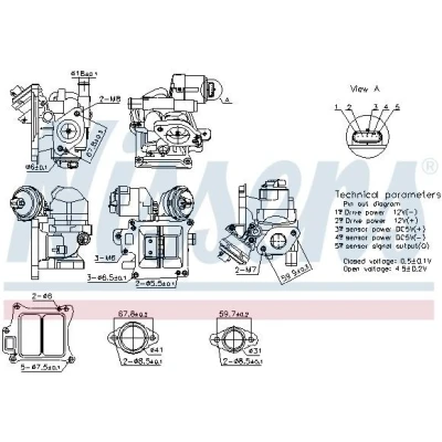 Abbildung von NISSENS 98383 AGR Ventil mechanisch mit Sensor, Unterdruck Bypass, ohne Kabel, Elektronik VOLVO: XC60 I