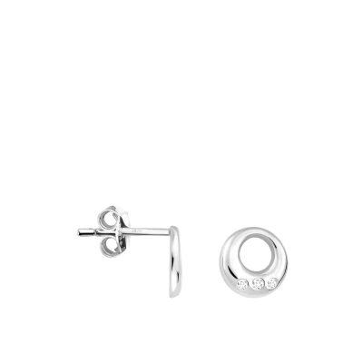 Abbildung von SOFIA MILANI Damen Ohrringe 925 Silber mit Zirkonia Steinen Kreis Ohrstecker E1656