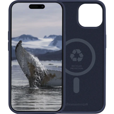 Abbildung von Apple iPhone 15 Hülle MagSafe Kunststoff dbramante1928 Hard Case/Backcover Handyhülle Blau Shockproof/Stoßfest