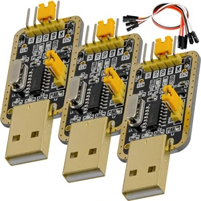 Abbildung von AZDelivery 3 x UART TTL USB Adapter mit CH340G Konverter für 3.3V und 5V Jumperkabel kompatibel Arduino inklusive E Book!