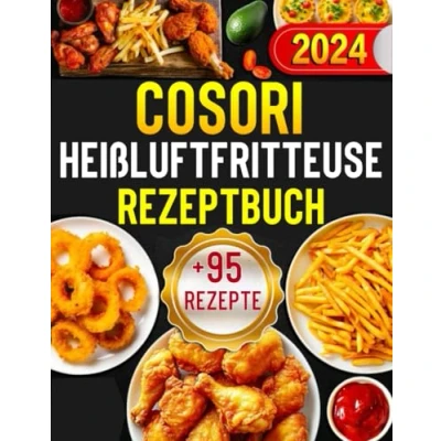 Abbildung von Cosori Heißluftfritteuse Rezeptbuch 2024: +95 Rezepte für die Cosori. Schnell, einfach und lecker kochen mit der Heißluftfritteuse.