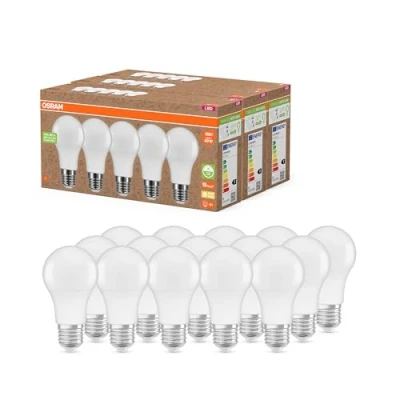 Abbildung von Osram NATURE LOOP besonders nachhaltige LED Lampen aus recyceltem Plastik, Vorteilspack mit 15 Leuchtmittel, ersetzt herkömmliche 60W Glühbirnen,warmweiß(2700K),umweltschonend