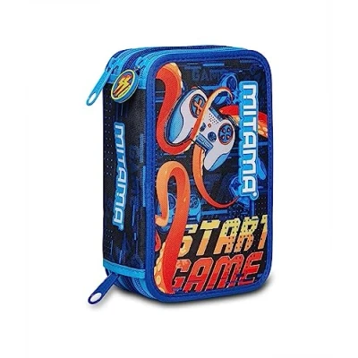 Abbildung von Mitama ASTUCCIO 3 Zip, Kinder und Jungen Reissverschluss ETUI, Blau, Taglia Unica