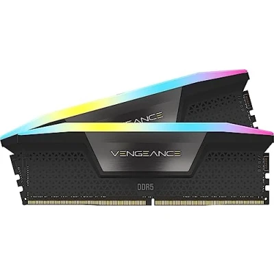 Abbildung von Corsair VENGEANCE RGB DDR5 RAM 32GB (2x16GB) 6200MHz CL36 Intel XMP iCUE Kompatibel Computer Speicher Schwarz (CMH32GX5M2B6200C36)
