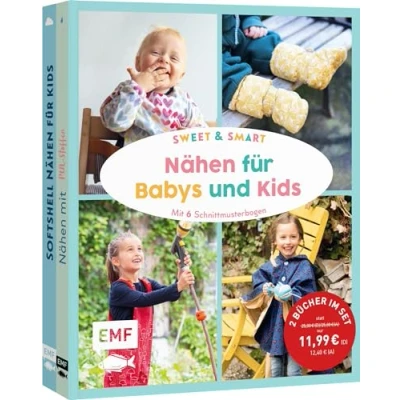Abbildung von Sweet &amp; smart Nähen für Babys und Kids: Doppeltes Nähglück! 2 Bücher im Bundle: 25 praktische Projekte in den Größen 92 bis 128 mit 6 Schnittmusterbogen: Lätzchen, Matschhose, Regenjacke u.v.m.