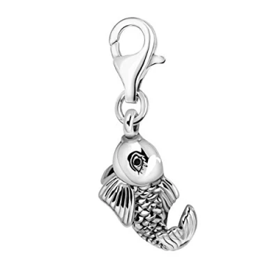 Abbildung von Quiges Charms Anhänger Fisch Versilbert Damen Schmuck für Bettelarmband