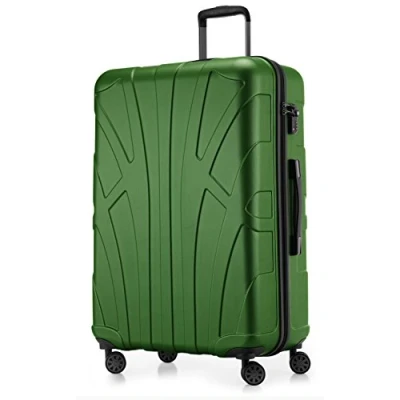 Abbildung von SUITLINE großer Hartschalen Koffer Trolley Rollkoffer XL Reisekoffer, TSA, 76 cm, ca. 96 110 Liter, 100% ABS Matt, Grün