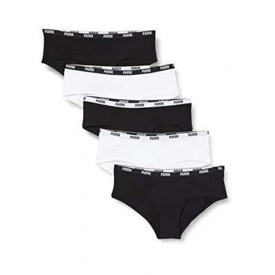 Abbildung von Puma Damen Women&#039;s (5 pakk) Hipster Panties, Black/White, S EU